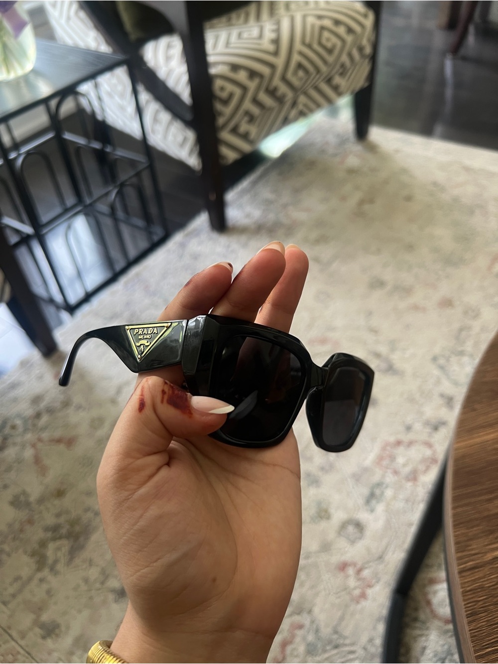 Black Oversized Logo Sunglasses